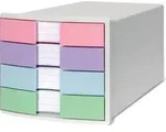 HAN Schubladenbox IMPULS, 4 Sch&uuml;be, wei&szlig;/pastell