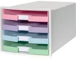 HAN Schubladenbox IMPULS, 4 offene Sch&uuml;be, wei&szlig;/pastell