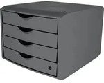 Schubladenbox m.Auszugssperre 4 Schubl.lichtgrau H215xB265xT332mm HELIT