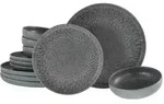 CreaTable 21621 Tafelservice Uno für 4 Personen, Steinzeug, anthrazit (1 Set, CreaTable 21621 Tafelservice Uno für 4 Personen, Steinzeug, anthrazit (1 Set,