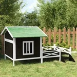 vidaXL Hundeh&uuml;tte Grau 159x120x88,5 cm Massivholz Kiefer