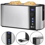 Balter Toaster 4 Scheiben, Langschlitz, Edelstahl, Br&ouml;tchenaufsatz, LCD...