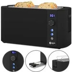 Balter Toaster 4 Scheiben, Langschlitz, Edelstahl, Br&ouml;tchenaufsatz, LCD...