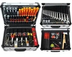 FAMEX 418-88 Profi Alu Werkzeugkoffer best&uuml;ckt mit Werkzeug Set - PROFESSIONAL -