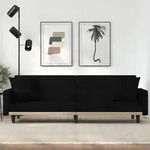 vidaXL Schlafsofa mit Kissen Schwarz Stoff