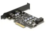 Delock PCI Express x4 Karte zu 2 x extern USB Type-C+ 1 intern 10 Gbps Typ-E Key