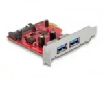 Delock PCI Express x1 Karte zu 2 x extern USB 5 Gbps Typ-A Buchse Low Profile