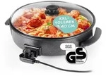 GOURMETmaxx Elektrische Multifunktionspfanne ⌀ 40cm | Mit Thermostat, Glasdeckel &