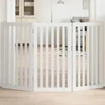 vidaXL 3-tlg. Hundetor Faltbar Wei&szlig; 150 cm Pappelholz