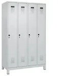 Garderobenschrank Evolo PLUS F&uuml;&szlig;e 1200mm lichtgrau/lichtgrau 4 Abt.C+P