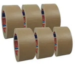 6 Rollen tesa 4713, Papierklebeband, Papier Packband, braun