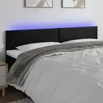 vidaXL LED Kopfteil Schwarz 180x5x78/88 cm Kunstleder