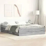 vidaXL Bettgestell Grau Sonoma 140x190 cm