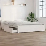vidaXL Bett mit Schubladen Wei&szlig; 120x200 cm