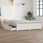 vidaXL Bett mit Schubladen Wei&szlig; 160x200cm
