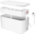LogiLink Kabelbox mit Steckdosenleiste, 5-fach, wei&szlig;