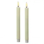 LED Stabkerzen Tafelkerzen Spitzkerzen Echtwachs gerillt H: 25cm creme 2St.