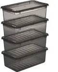 "keeeper Aufbewahrungsboxen-Set "bea", 4x 5,6 L, crystal-grey"
