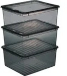 "keeeper Aufbewahrungsboxen-Set "bea", 3x 18 L, crystal-grey"