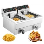 VEVOR kommerzielle Fritteuse, elektrische 3 kW Tischfritteuse mit Doppeltank &...