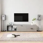 vidaXL Lautsprecher-St&auml;nder 2 Stk. Schwarz & Silbern Hartglas 3 S&auml;ulen