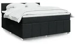 vidaXL Boxspringbett mit Matratze Schwarz 180x200 cm Stoff
