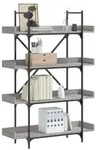 vidaXL B&uuml;cherregal 4 B&ouml;den Grau Sonoma 100x33x145,5 cm Holzwerkstoff