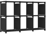 vidaXL W&uuml;rfel-Regal 6 F&auml;cher Schwarz 103x30x72,5 cm Stoff