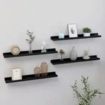 vidaXL Wandregale 4 Stk. Schwarz 60x9x3 cm