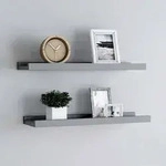 vidaXL Bilderleisten 2 Stk. Grau 60x9x3 cm MDF