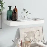 vidaXL Schweberegal Hochglanz-Wei&szlig; 40x23x3,8 cm MDF