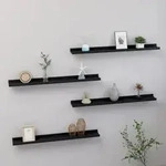 vidaXL Wandregale 4 Stk. Schwarz 80x9x3 cm