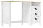 vidaXL Schreibtisch Hill mit 3 Schubladen 120x50x74 cm Kiefernholz