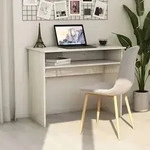vidaXL Schreibtisch Hochglanz-Wei&szlig; 90x50x74 cm Holzwerkstoff