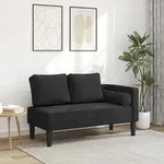 vidaXL Chaiselongue mit Kissen Schwarz Samt