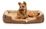 lionto Hundebett, weiches Kuschelbett mit herausnehmbarem Wendekissen &