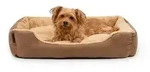lionto Hundebett, weiches Kuschelbett mit herausnehmbarem Wendekissen &