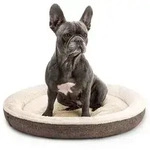 lionto Hundebett in weichem Doughnut-Design mit Pl&uuml;sch & Anti-Rutsch-Boden,...