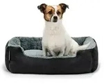 lionto Hundebett, weiches Kuschelbett mit herausnehmbarem Wendekissen &