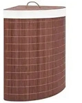 vidaXL Eck-W&auml;schekorb Bambus Braun 60 L