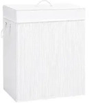 vidaXL Bambus-W&auml;schekorb mit 1 Fach Wei&szlig; 83 L