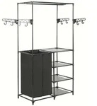 vidaXL Kleiderst&auml;nder Stahl und Vliesstoff 87x44x158 cm Schwarz