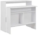 vidaXL Bartisch mit 2 Tischplatten Wei&szlig; 130x40x120 cm