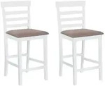 vidaXL Barhocker 2 Stk. Wei&szlig; Stoff