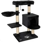 lionto Kratzbaum 93 cm mit H&ouml;hle, Liegemulde, Spielball & Sisalst&auml;mmen, kompakter