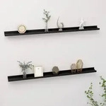 vidaXL Wandregale 2 Stk. Schwarz 115x9x3 cm