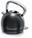 Arendo Wasserkocher 1,7l 2200W, Temperatureinstellung, Edelstahl Retro Vintage,