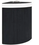 vidaXL Eck-W&auml;schekorb Bambus Schwarz 60 L