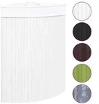 vidaXL Eck-W&auml;schekorb Bambus Wei&szlig; 60 L