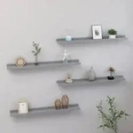 vidaXL Wandregale 4 Stk. Grau 80x9x3 cm